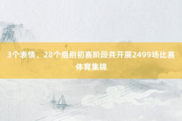 3个表情、28个组别初赛阶段共开展2499场比赛体育集锦