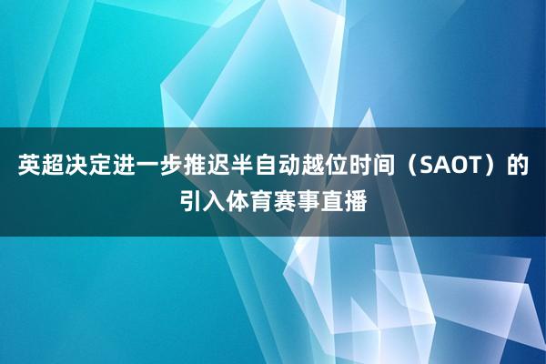 英超决定进一步推迟半自动越位时间（SAOT）的引入体育赛事直播