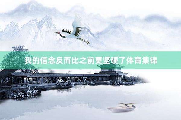 我的信念反而比之前更坚硬了体育集锦