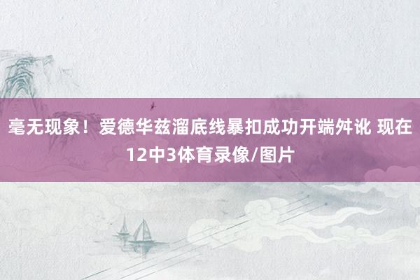 毫无现象！爱德华兹溜底线暴扣成功开端舛讹 现在12中3体育录像/图片