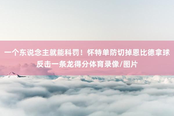 一个东说念主就能科罚！怀特单防切掉恩比德拿球反击一条龙得分体育录像/图片